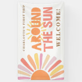 1stトリップザサンのまわりに誕生日ウェルカムバックドロップ 横断幕 (縦)