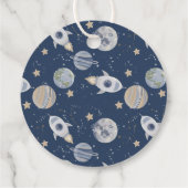 1stトリップ銀河系ボーイ誕生日サンキューメッセージカード フェイバータグ (裏面)