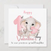 1stバレンタインの女の子ピンクのバレンタインデーカード カード (正面)