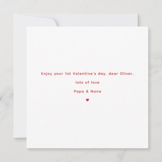 1stバレンタインデー男の子バレンタインデーのカード カード (裏面)