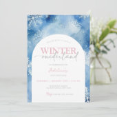 1stバースデーガールウィンターオネダーランドパーティー雪 招待状 (スタンド正面)