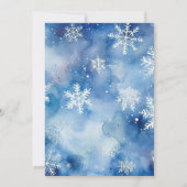 1stバースデーガールウィンターオネダーランドパーティー雪 招待状 (裏面)