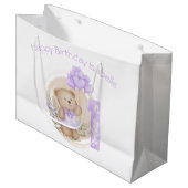 1stバースデーガールパープルネーム抱き枕 ラージペーパーバッグ (正面アングル)