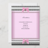 1stバースデーガールピンクホワイトパール写真最初の2 招待状 (裏面)