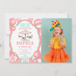1stバースデーサーカスフォト招待状 招待状