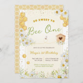 1stバースデースイートトゥビーワン(昆虫)マルハナバチガールパーティー 招待状 (正面/裏面)