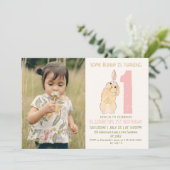 1stバースデーバニーデイジー写真 招待状 (スタンド正面)