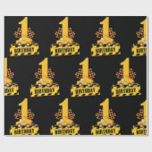 1stバースデーボーイ建築テーマ ラッピングペーパー (フラット)