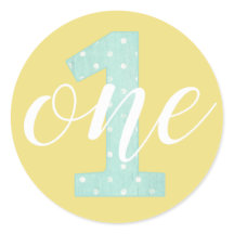 1stバースデーミント&イエロー水玉模様ワン