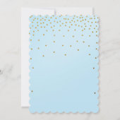 1stバースデーライトブルー&金ゴールド紙吹雪招待状 招待状 (裏面)