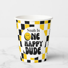 1stバースデーワンハッピードダードボーイ誕生日 紙コップ