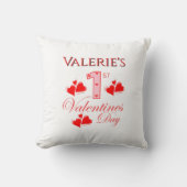 1stパーソナライズされたヴァレンティーンズデイベビー枕 クッション (正面)
