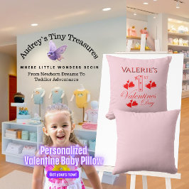 1stパーソナライズされたヴァレンティーンズデイベビー枕 クッション
