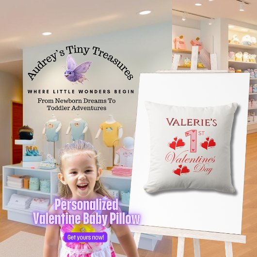 1stパーソナライズされたヴァレンティーンズデイベビー枕 クッション