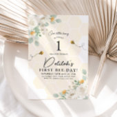 1stビーデイのまわりにガールズ誕生日ハニーフローラ 招待状