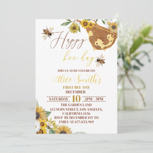 1stビーデイ誕生日招待状のまわりに 招待状 (スタンド正面)