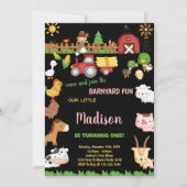 1stファーム納屋周囲の庭誕生日招待状 招待状 (正面)