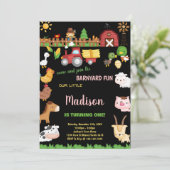 1stファーム納屋周囲の庭誕生日招待状 招待状 (スタンド正面)