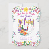 1stフィエスタ誕生日for a Girl Folkartフローラ5 x 7 招待状 (正面)