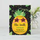 1stブラックオレンジパイナップル誕生日招待状 招待状 (スタンド正面)