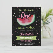 1stブラックグリーンスイカ誕生日招待状 招待状 (スタンド正面)