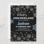 1stブルーシルバースノーウィンター誕生日オネダーランド 招待状 (正面)