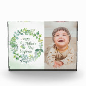 1stマザーズデイグリーンリーリース パーソナライズされた フォトブロック (正面)