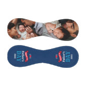 1stモダンファーザーズ日ベビーフォトタイポグラフィブルー 野球ボール (パネル)