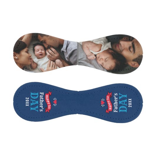 1stモダンファーザーズ日ベビーフォトタイポグラフィブルー 野球ボール (パネル)