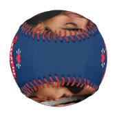 1stモダンファーザーズ日ベビーフォトタイポグラフィブルー 野球ボール (裏面)