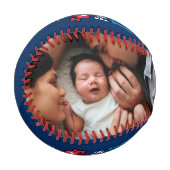 1stモダンファーザーズ日ベビーフォトタイポグラフィブルー 野球ボール (正面左)