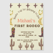 1stロデオウェスタンパーティーカントリー誕生日 マグネット招待状 (正面)