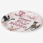 1stロデオピンク誕生日紙プレート ペーパープレート (アングル)