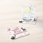 1stロデオ誕生日ピンク紙コースター スクエアペーパーコースター (インサイチュ)