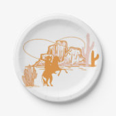 1stロデオ、ファーストロデオ誕生日、女性のカーボーイ誕生日 ペーパープレート (正面)