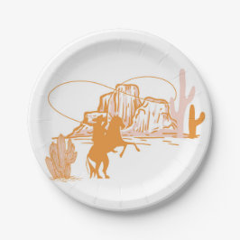 1stロデオ、ファーストロデオ誕生日、女性のカーボーイ誕生日 ペーパープレート