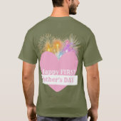 1st父の日3枚の写真 tシャツ (裏面)