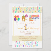 「1st誕生日お祝いのカスタマイズ 招待状 (正面)