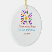 1st誕生日の日旅を追加する名前カラフル日g セラミックオーナメント (右)