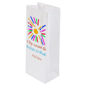 1st誕生日の日旅を追加する名前カラフル日g ワインギフトバッグ (正面アングル)