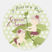 1st誕生日またはベビーシャワーパーティーシール ラウンドシール (正面)