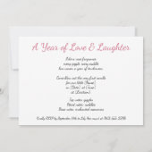 1st誕生日オートクチュール赤面香水テーマ 招待状 (裏面)