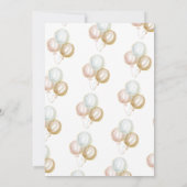 1st誕生日ガールウォーター色バルーン招待状 招待状 (裏面)