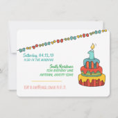 1st誕生日バルーンポストカード – プリントまたはダウンロード 招待状 (裏面)