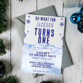 1st誕生日パーティー冬の雪クリスマス 招待状