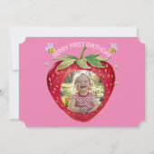 1st誕生日パーティー招待状チケットスウィートワン最初 招待状 (裏面)