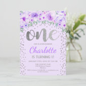 1st誕生日パーティー – シルバーパープル 招待状 (スタンド正面)