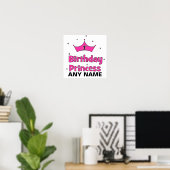 1st誕生日プリンセス！ピンククラウン付き ポスター (ホームオフィス)