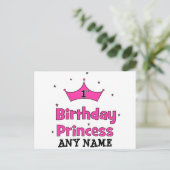 1st誕生日プリンセス!ピンククラウン付き ポストカード (スタンド正面)