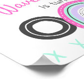 1st誕生日レトロ90のレインボーONEウェルカムサイン ポスター (角)